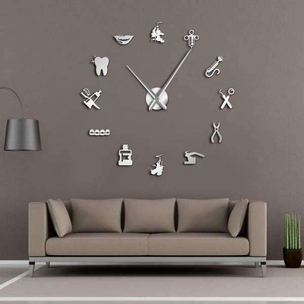 Wandtattoo Uhr für Zahnarztpraxis Deko