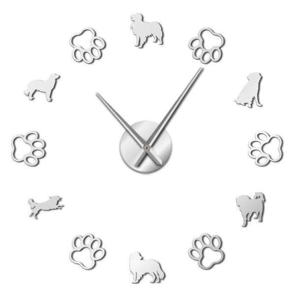3D Wandtattoo Uhr mit Hunden