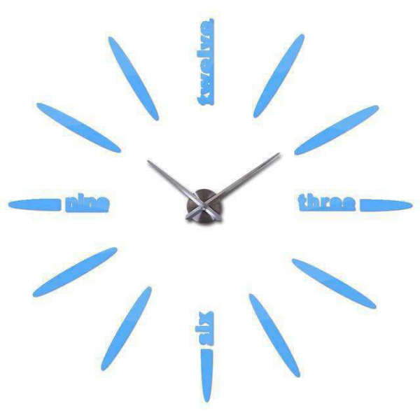 Rahmenlose Design Wanduhr mit Wörtern