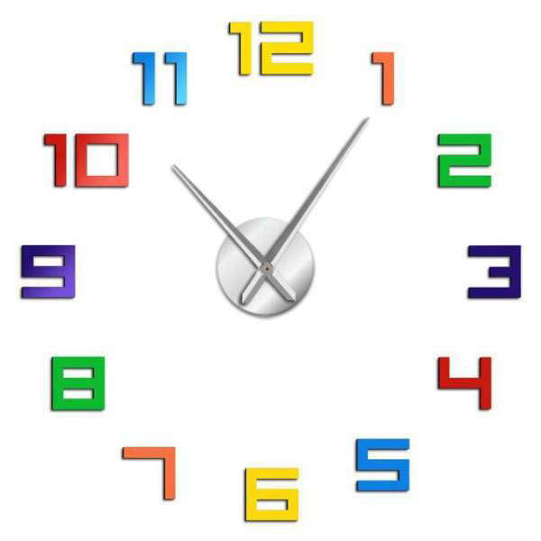Bunte 3D Wanduhr Aufkleber DIY
