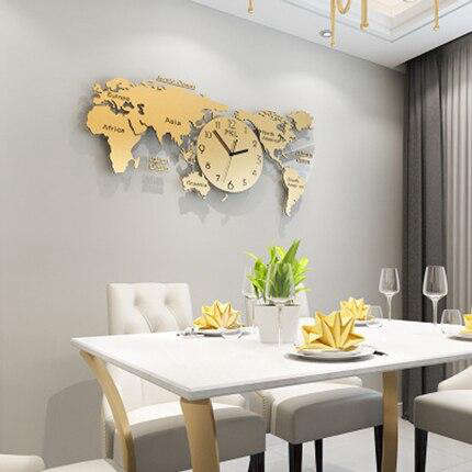 XXL Wandtattoo Uhr mit Weltkarte