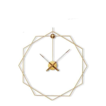 Geometrische Design Wanduhr Metall Gold