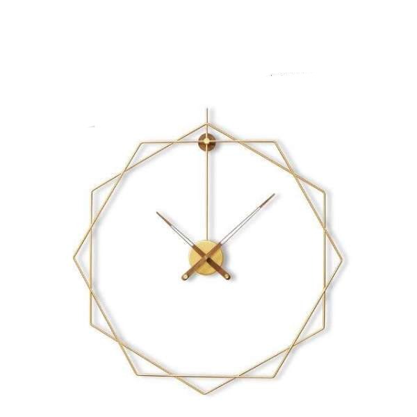Geometrische Design Wanduhr Metall Gold