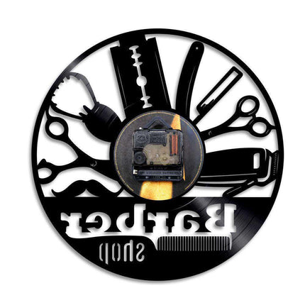 LED Wanduhr Barbershop Schallplatte Geschenk
