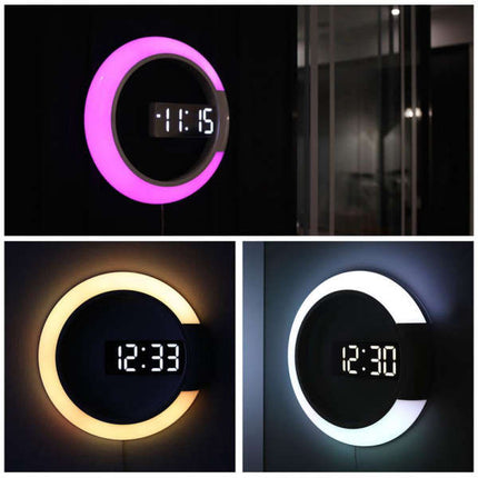 Moderne runde LED Wanduhr Digital