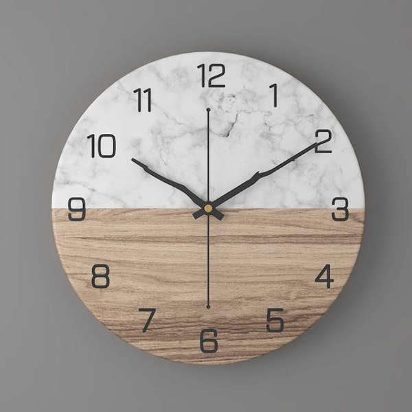 Design Wanduhr Marmoroptik mit Zeigern
