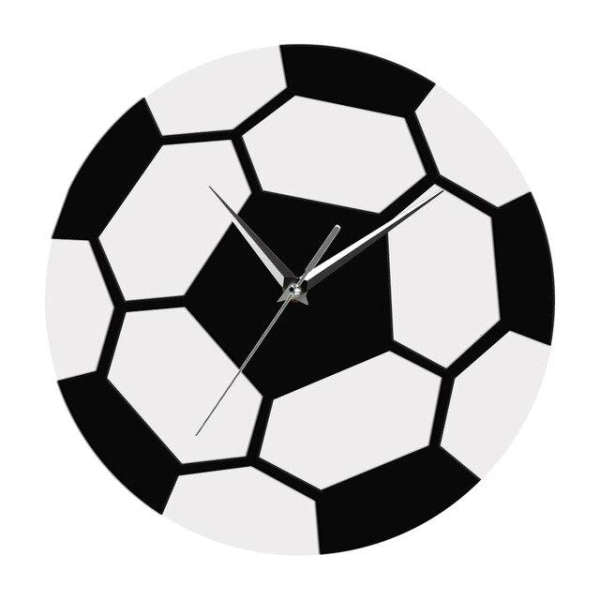 Minimalistische Fußball Wanduhr rund Design