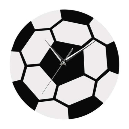 Minimalistische Fußball Wanduhr rund Design