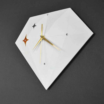 Geometrische Wanduhr in Diamantform schwarz
