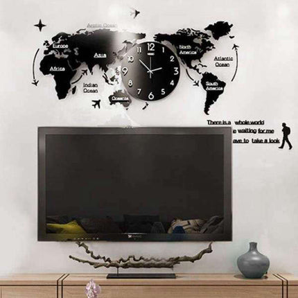 Moderne Wanduhr Weltkarte für Wohnzimmer
