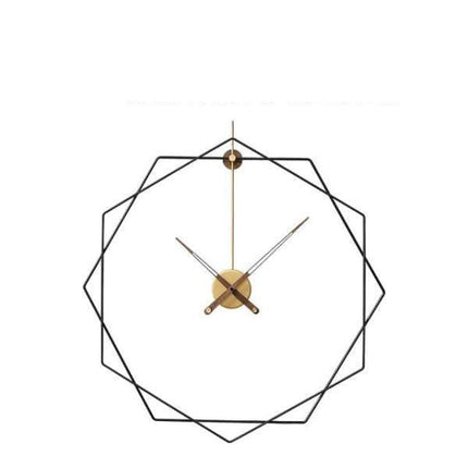 Geometrische Design Wanduhr Metall Gold