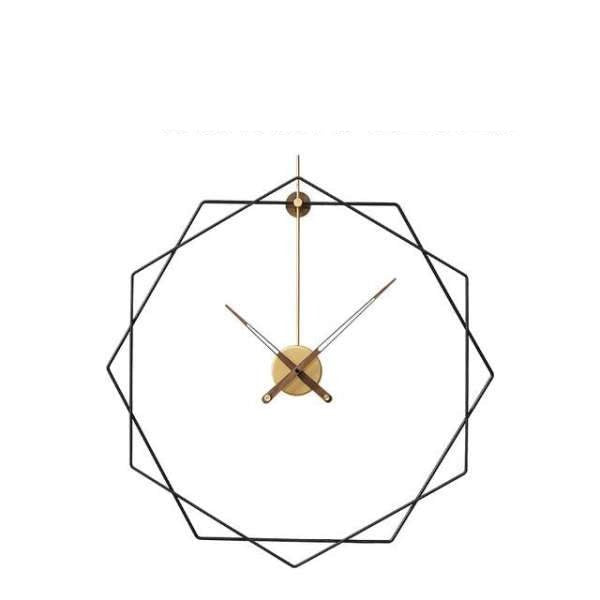 Geometrische Design Wanduhr Metall Gold