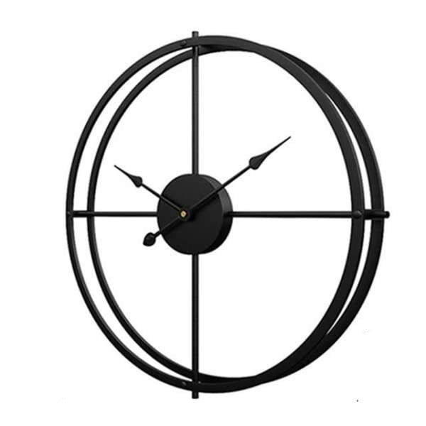 Nordische Design Wanduhr Metall schwarz