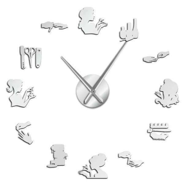 3D Wanduhr Aufkleber für Kosmetikstudio