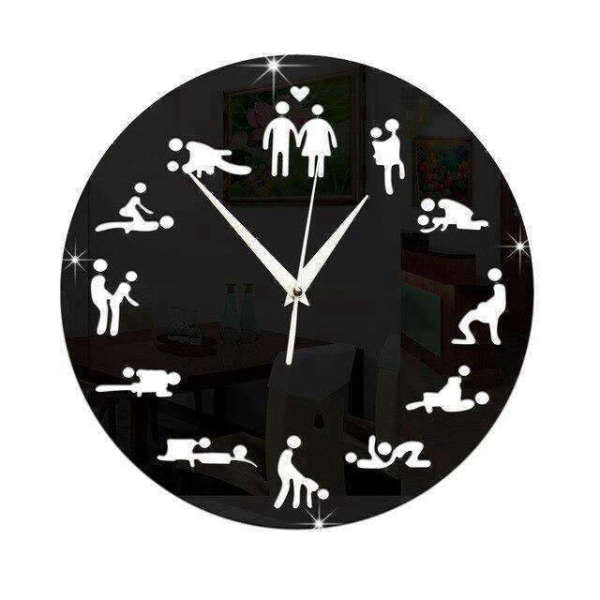 Kamasutra Wanduhr komplett aus Acrylspiegel