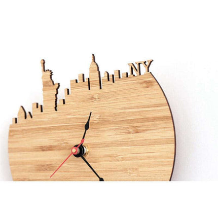 Designer Wanduhr aus Holz New York
