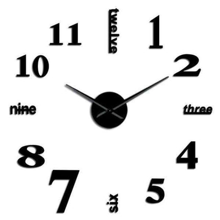 3D Wanduhr Aufkleber mit Zahlen