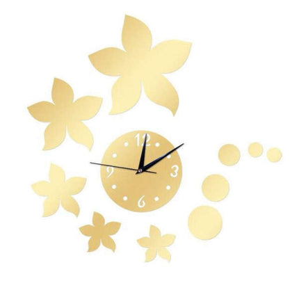 Moderne DIY Spiegel Wanduhr Blumen Design