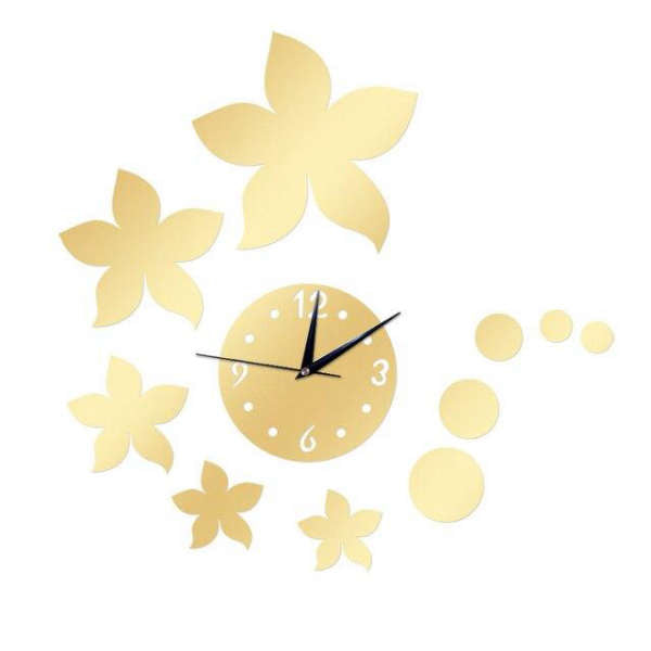 Moderne DIY Spiegel Wanduhr Blumen Design