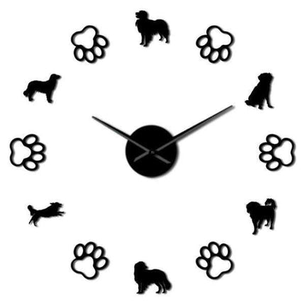 3D Wandtattoo Uhr mit Hunden