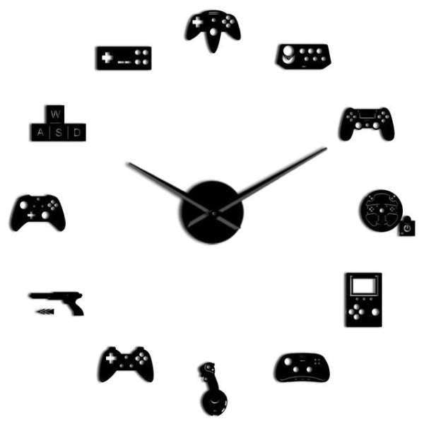 DIY Wandtattoo Uhr Retro Gaming