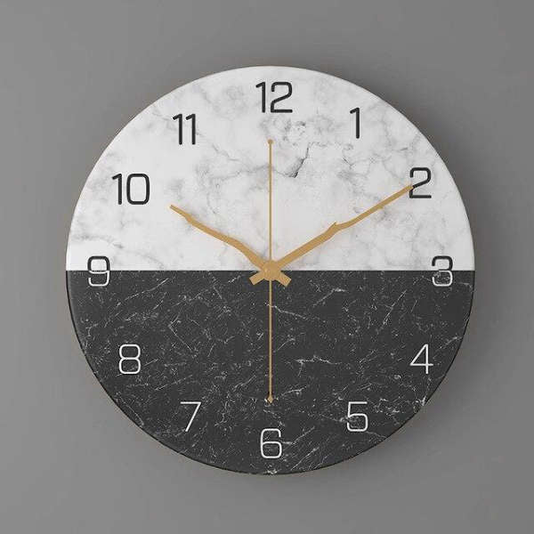 Design Wanduhr Marmoroptik mit Zeigern