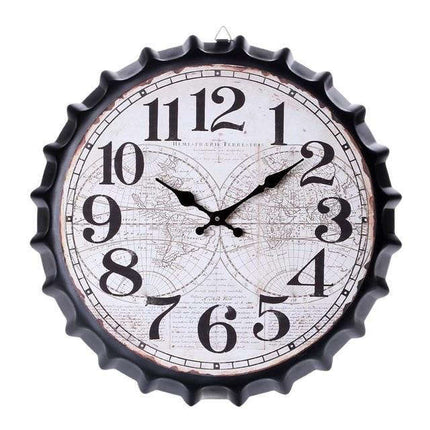 Retro Wanduhr in Bierdeckel Optik
