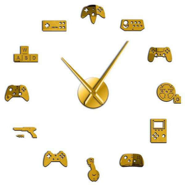 DIY Wandtattoo Uhr Retro Gaming