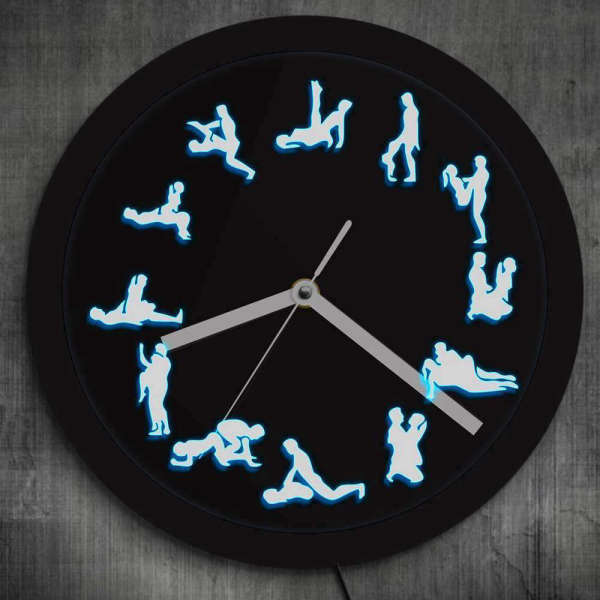 LED Wanduhr Kamasutra Leuchtend Modern