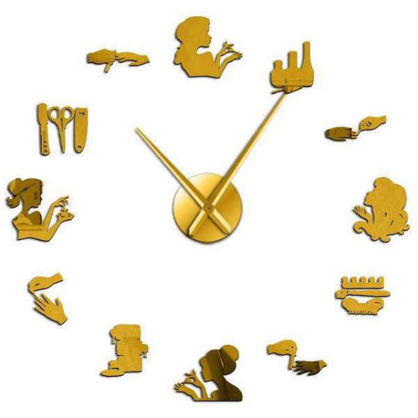 3D Wanduhr Aufkleber für Kosmetikstudio