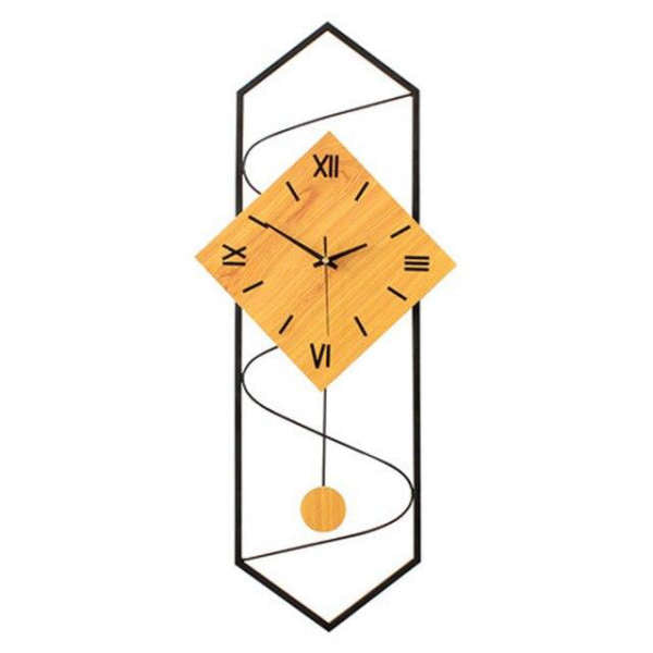 Moderne geometrische Pendeluhr aus Holz