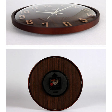 Moderne Wanduhr Holz in Schokoladenbraun