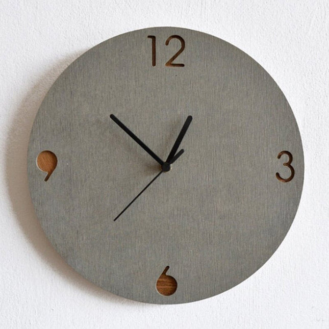 Minimalistische Wanduhr in Betonoptik grau