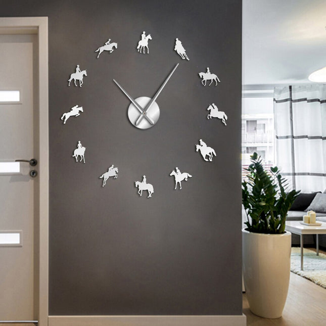 Große DIY Wanduhr Pferde zum Aufkleben