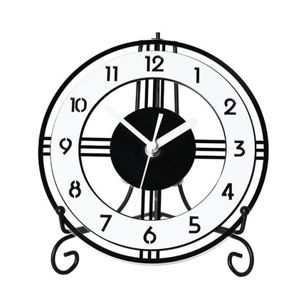 Moderne runde Tischuhr aus Metall