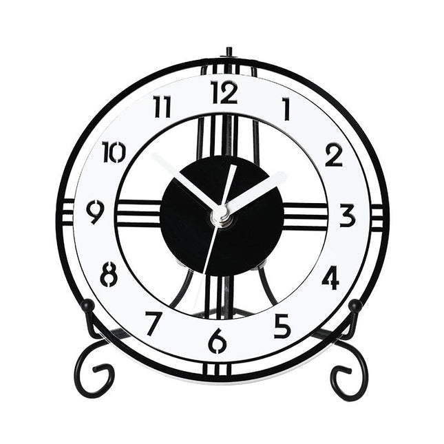 Moderne runde Tischuhr aus Metall