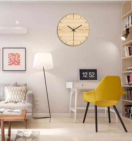 Minimalistische Wanduhr Holz für Wohnzimmer