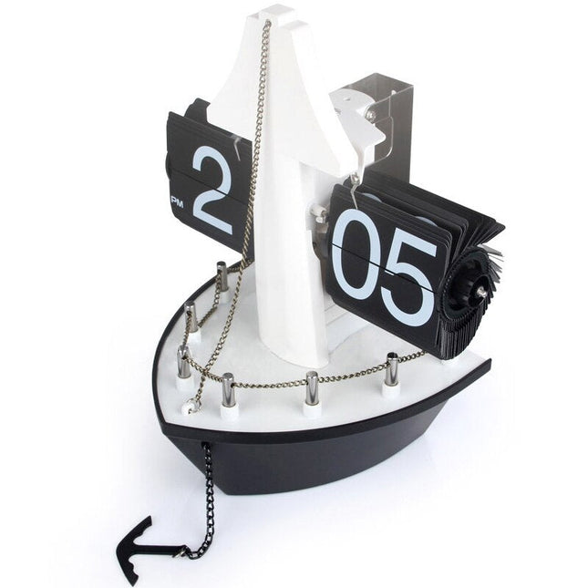 Tischuhr Flip-Uhr im Segelboot Design