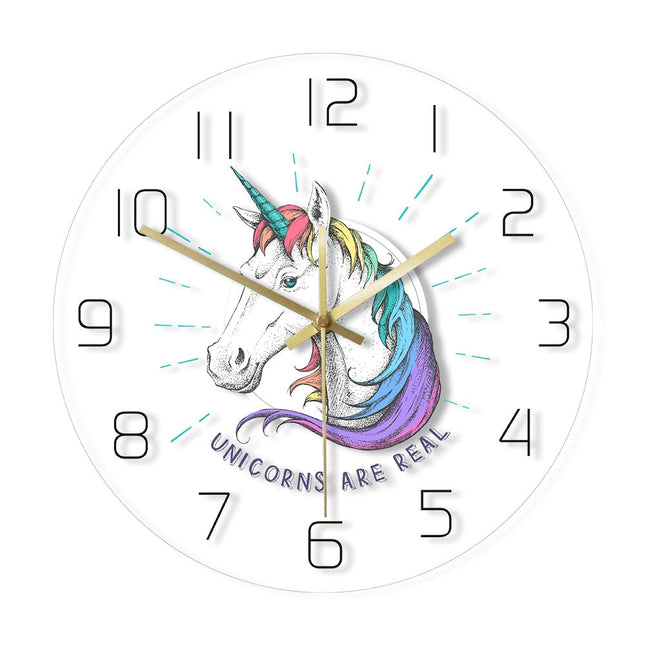 Wanduhr mit Einhorn für Mädchenzimmer