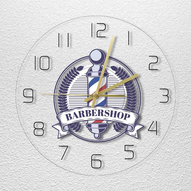 Runde LED-Wanduhr für Barber Shop