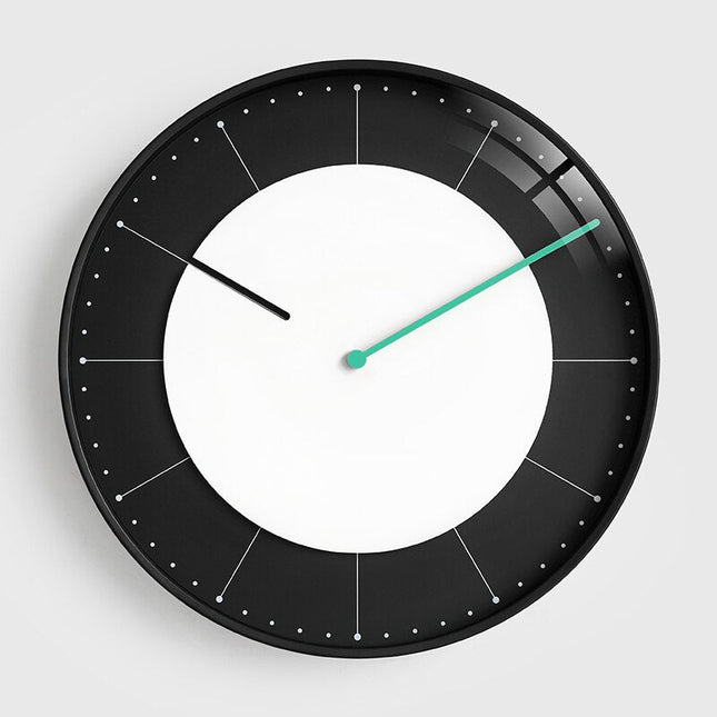 Minimalistische Design Wanduhr schwarz weiß