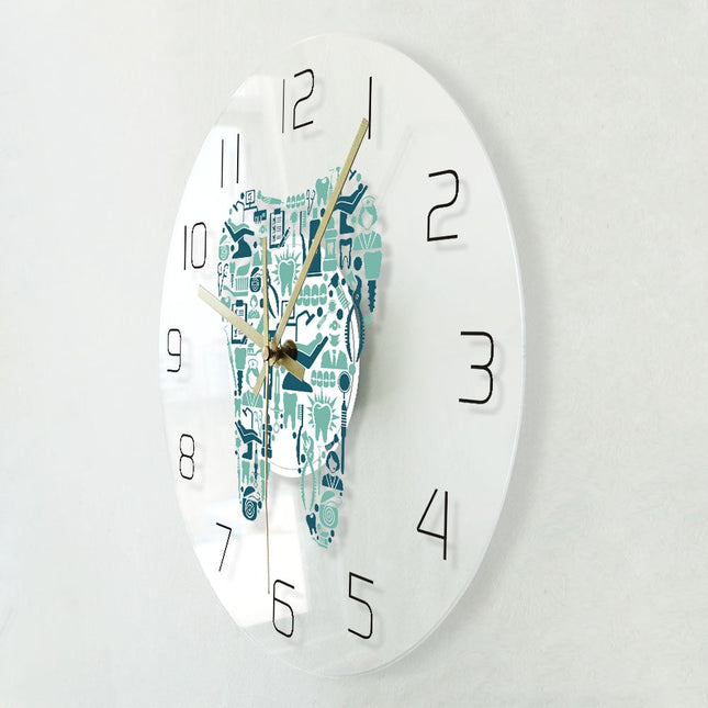 Wanduhr im Zahn-Design für Praxis