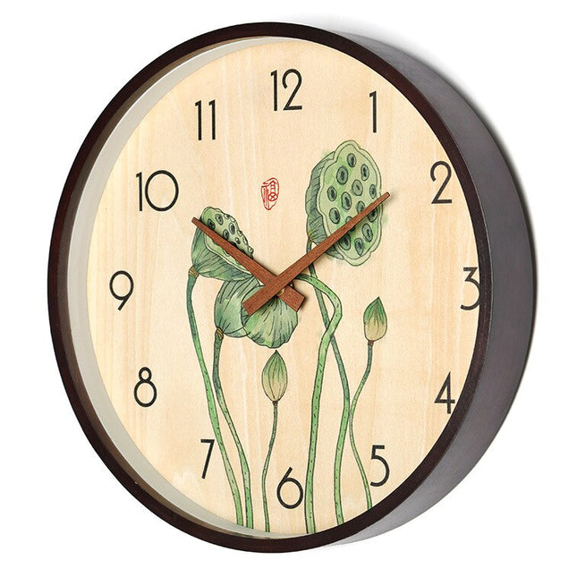 Wanduhr Holz mit Bambus Motiv