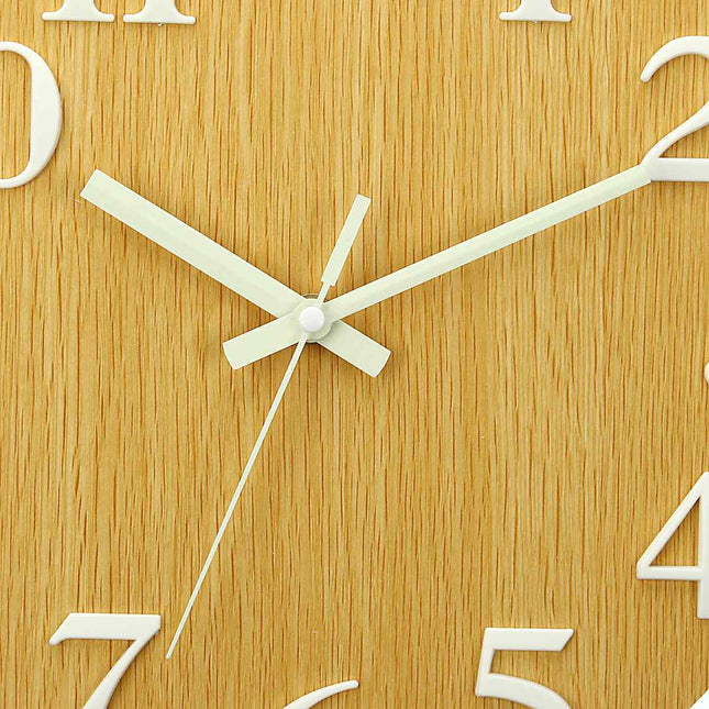 Wanduhr Holz nachleuchtend ohne Ticken