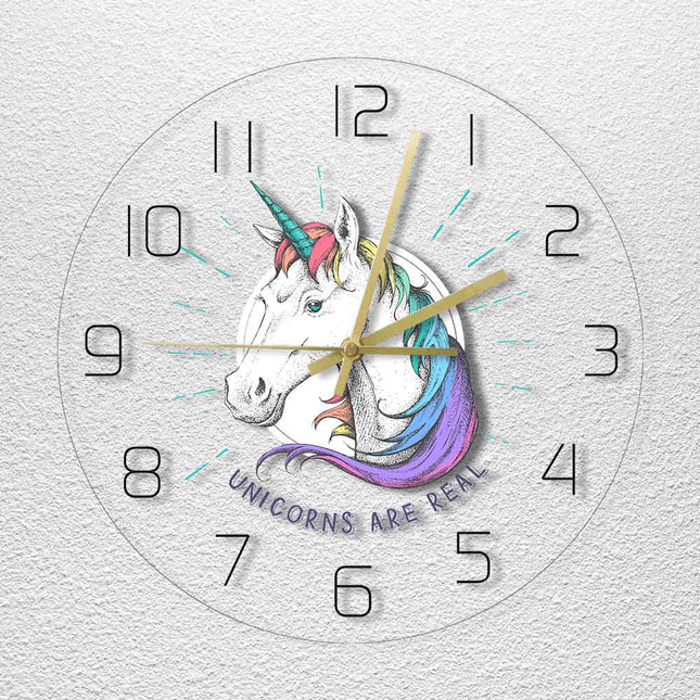 Wanduhr mit Einhorn für Mädchenzimmer