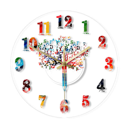 Acryl-Wanduhr mit Musikbuch-Motiv