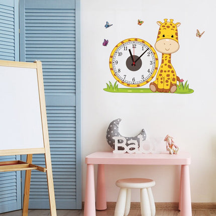Giraffen Wandtattoo Uhr fürs Kinderzimmer