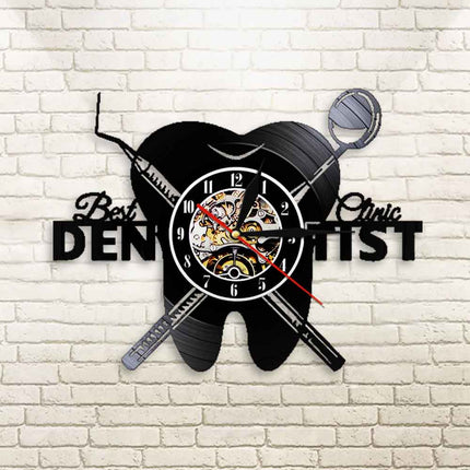 Zahnarzt Schallplattenuhr als Deko für Praxis