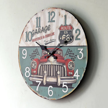 Vintage Wanduhr mit Route 66 Motiv