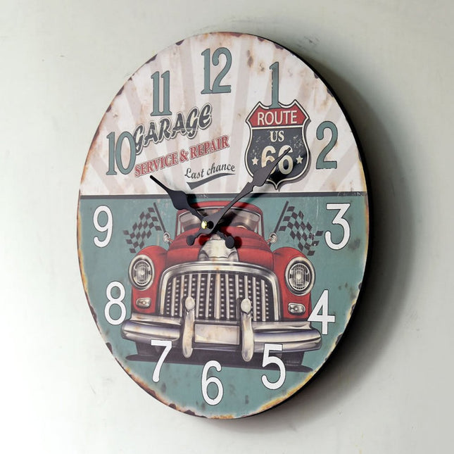 Vintage Wanduhr mit Route 66 Motiv